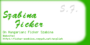 szabina ficker business card